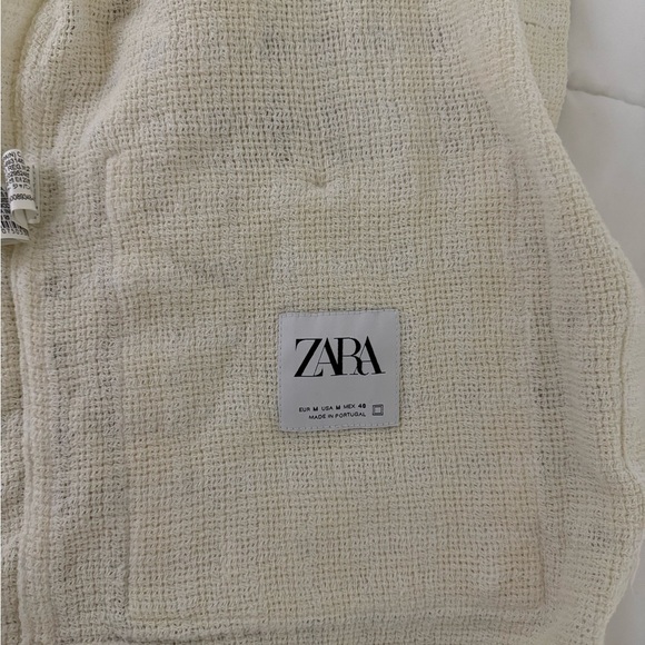 ZARA Textured Cream Button-Up Jacket - Picture 2 of 9